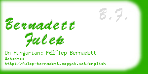 bernadett fulep business card